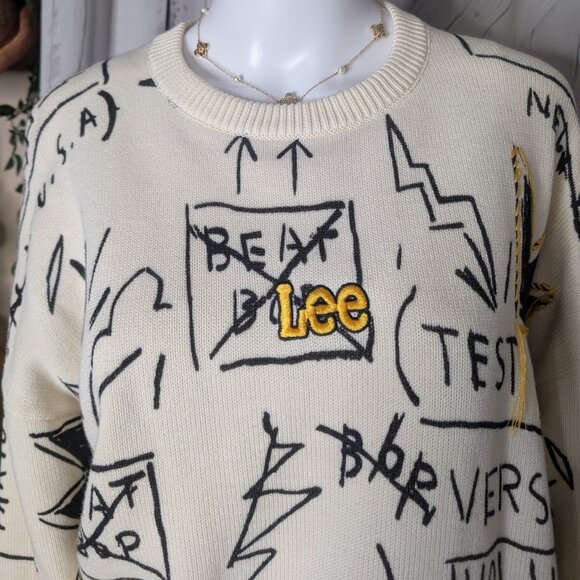 Lee x Jean-Michel Basquiat Scribble Artwork Sweatshirt LARGE NWT - Picture 3 of 16